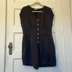 Universal Thread 100% cotton jumper in navy with tortoiseshell buttons, size L